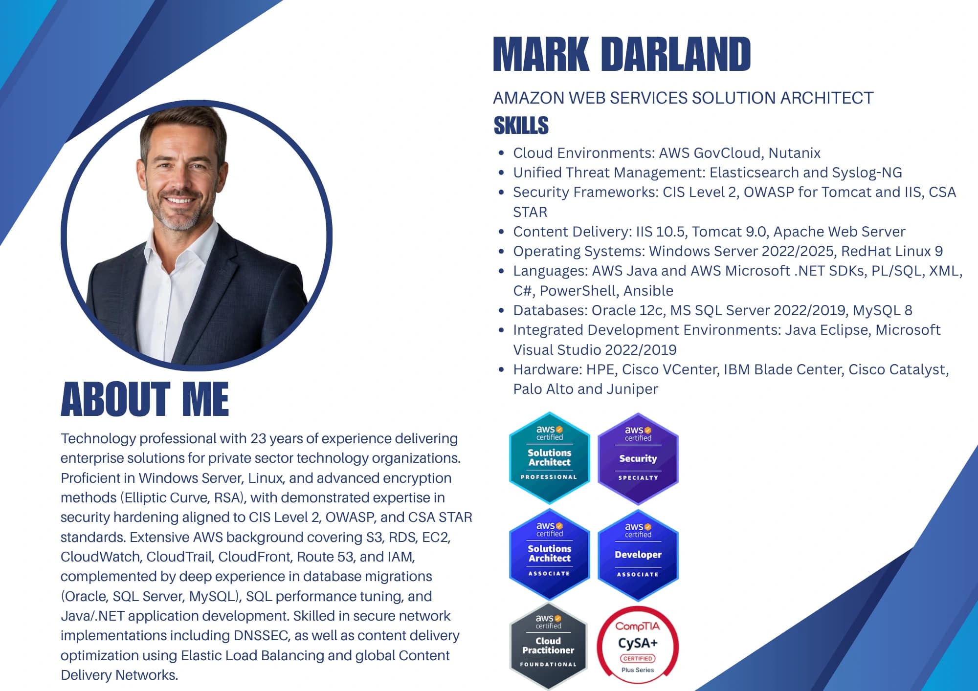 Mark Darland Database Administrator Resume